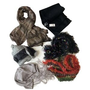 Variety Neck Scarf Bundle (6) Cottagecore Boho Coquette Warm‎ Cozy Y2K Skinny